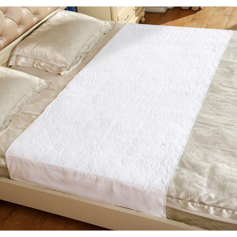 MBJERRY Washable Incontinence Bed Protector Pads - Reusable Waterproof Mattress Protector Pads with Tuckable Sides for Adult, Child, or Pet(Available on Both Sides with Tucks) (34 x 52 Inches) - Image 1